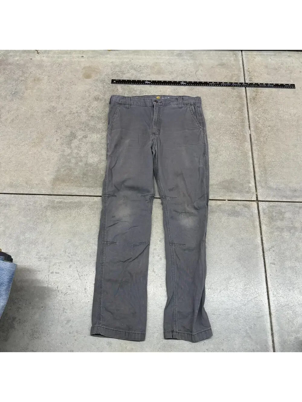 vintage carhartt faded grey straight leg cargo pants size 34 x 32